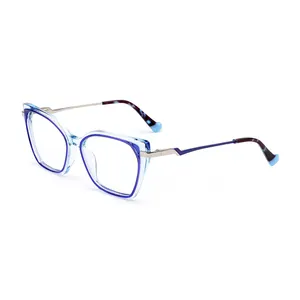 2024 Cat Eye Transparent Acetate Frame Fashion Glasses Frame Men's And Women's Colorful Optical Glasses Frame