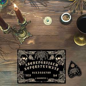 Tablero <span class=keywords><strong>Ouija</strong></span> de madera Tablero parlante de espíritu de madera Tablero de adivinación de péndulo rectangular negro con planchette - Product Image 5