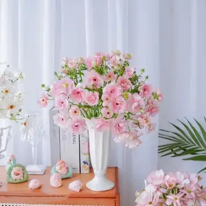 Vase en céramique blanche table à manger décoration de la maison simple lys français fleurs hydroponiques décoration douce ornements artisanaux
