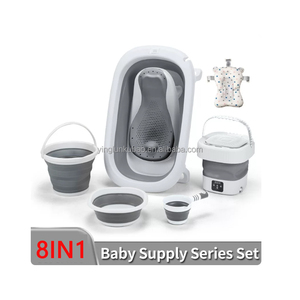 Ensemble <span class=keywords><strong>de</strong></span> bain pour bébé <span class=keywords><strong>nouveau</strong></span>-<span class=keywords><strong>né</strong></span> avec <span class=keywords><strong>toilette</strong></span> multifonctionnelle 8-en-1 en plastique écologique pour 0-8 ans 12 litres - Product Image 3