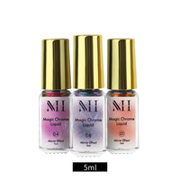 Nouveautés Menghe : Poudre miroir Aurora 5 ml, vernis à ongles métallique effet miroir, liquide magique sans poussière, chrome pour ongles