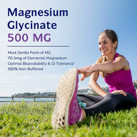 Capsules de glycinate de magnésium halal à étiquette privée OEM, complément pour le sommeil et la relaxation cardiaque pour adultes, complément alimentaire