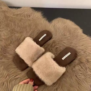 Sandales plates décontractées vintage à imprimé léopard en fourrure marron, antidérapantes, respirantes et rembourrées, couleur kaki - Product Image 5