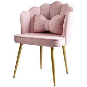 Silla de tocador para dormitorio, silla <span class=keywords><strong>gamer</strong></span> para niña, cómoda silla de madera con reposapiés, silla casual con cojín lumbar, silla de salón rosa, escritorio de oficina para salón de belleza - Product Image 1