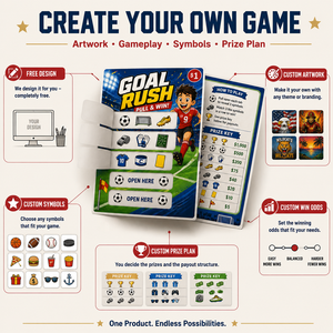 Tarjetas de Raspar de Fútbol con Diseño Gratuito, Ilustraciones Personalizadas, Plan de Premios y Oportunidades de Ganar, Boletos para Abrir y Descubrir Premios para Recaudaciones de Fondos y Eventos - Product Image 2
