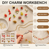 LUOYUNE Breloques DIY tendance et mignonnes en laiton émaillé, motifs aliments (frites, burger), plaqué or 18 carats, pour la fabrication de bijoux et sacs