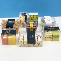 Boîtes à gâteaux Brownies en gros, boîtes transparentes pour l'emballage alimentaire, dessert, tiramisu, bonbons, boîtes en plastique PS avec étiquette personnalisée