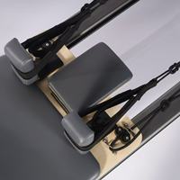 Reformer Pilates Portabel Warna Hitam untuk Half Tower dengan Sistem Geser Senyap untuk Penggunaan di Rumah/Studio