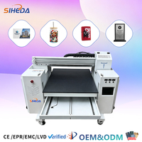 Mesin Cetak UV SIHEDA dengan Platform yang Dapat Disesuaikan 0-200mm, Printer UV Flatbed Jaringan Gigabit untuk Berbagai Material