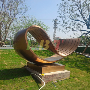 Escultura Metálica Abstracta Libit, Forma Irregular, Decoración Artística para Exteriores, Adorno para Paisajes de Oficina - Product Image 3
