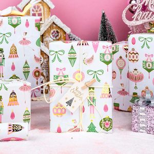 Burymento Christmas Wrapping Paper Ballet Dancer Design 17 In X 32.8 Ft Roll Eco Friendly Gift Craft Paper - Product Image 2