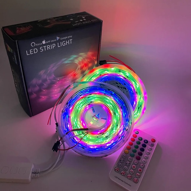 5m 10m 15m 20m Smart Flexible Led Light Strip 12v Led Strips 5050 Rgb Music Sync Color Changing Bedroom House Led Strip Light