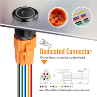 Interrupteur à bouton-poussoir LANBOO 19MM étanche IP65, LED bicolore et tricolore RGB 12V 1NO1NC momentané en oxyde d'aluminium noir