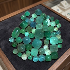 116 Pcs Natural Emerald Green 4mm-16mm Cushion Sugarloaf Cabochon 197 Cts High Quality Loose Iroc Sales Third Party Certified - Product Image 3