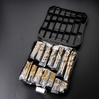 Boîte de 99 forets hélicoïdaux, ensemble de 50 pièces en sachet, forets hélicoïdaux en acier rapide plaqué titane, ouvre-trous, foret pour plaques d'acier