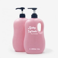 Grosir 1L 2L wadah sampo Gel mandi botol kosong datar Oval hitam merah muda HDPE kapasitas besar pegangan untuk masker wajah Losion