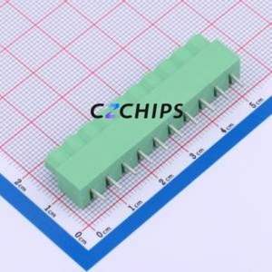 DB166-5.0-10P-GN-P Screw Terminal Block P=5mm Connector ( Construction: 1x10P )( Pitch: 5mm )( Color: Green ) - Product Image 2