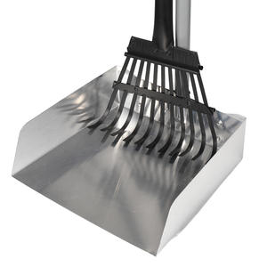 Pelle à crottes pour chiens, plateau à crottes pour chiens et râteau, pelle à déjections pour animaux domestiques avec longues poignées sectionnelles réglables en acier inoxydable - Product Image 5