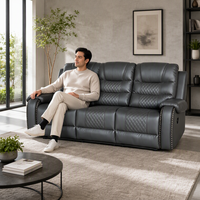 Fauteuil inclinable manuel Frank Wholesale 3 places en cuir respirant à gravité zéro pour villa, mobilier de salon