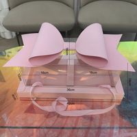 Boîte Cadeau de Luxe Portable pour la Saint-Valentin avec Rubans Décoratifs, Ruban Filé, Emballage Transparent pour Fleurs et Gâteaux - Vente en Gros
