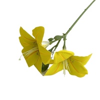 Fleurs de mariage jaunes citron simulées de 24 ans pour les décorations de Noël et d'hôtel, fleurs artificielles durables