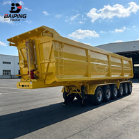 Semi-remorque benne basculante arrière hydraulique en acier à 6 essieux pour le transport de minerai, de sable et de marchandises en vrac dans l'exploitation minière, avec une charge utile de 80 tonnes