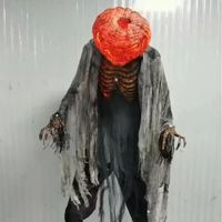 Décoration d'Accessoires de Boucherie Effrayante de Citrouille, Clown Zombie Animatronique Suspendu d'Halloween Prêt à l'Expédition pour Attraper les Enfants et l'Épouvantail Fantôme