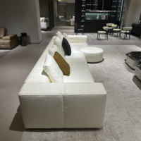 Hyundai 2024 Luxus italienischer Stoff Modular Sofa Set Weiß Minimalist Curved Design Hot Selling Schwamm Gefüllt für Wohnzimmer