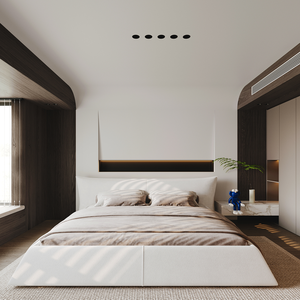 OE HOME Modern King <b>Size</b> Adjustable Upholstered Platform <b>Bed</b> Special Shaped Velvet Headboard Metal Solid Wood Frame 5-Year - Product Image 2