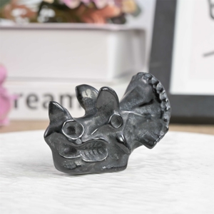 Crânes en cristal de 60 mm de haute qualité en gros, style vintage, crânes triangulaires sculptés en pierres précieuses pour la décoration de voitures et de maisons - Product Image 6