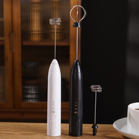 Fouet Électrique à 3 Vitesses, Rechargeable USB Type-C, Facile à Utiliser pour Préparer de la Mousse de Lait Crémeuse, Tête en Acier Inoxydable 304 avec 3 Vitesses