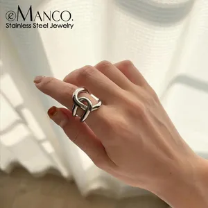 <span class=keywords><strong>Кольцо</strong></span> eManco Creative Weave Cross Open Ring Bow, простое <span class=keywords><strong>металлическое</strong></span> <span class=keywords><strong>кольцо</strong></span> <span class=keywords><strong>для</strong></span> женщин из нержавеющей стали с золотым покрытием, модные ювелирные украшения. - Product Image 1