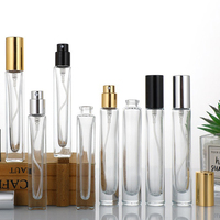 Beautiful Tall Round Square 10 ml Échantillons de parfum Atomiseur de parfum de voyage Bouteille de parfum en verre de 10 ml avec pulvérisateur de cou à sertir