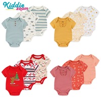 Ensemble trois pièces pour enfants vente chaude transfrontalière body côtelé nouveau-né à manches courtes costume rampant solide bébé barboteuse étrangère