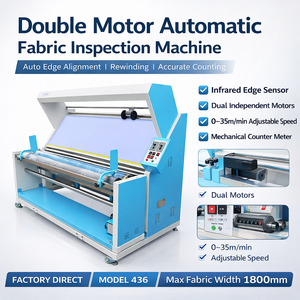 Industriële textielinspectie- en rolmachine met opwindsysteem voor het controleren van textiel. - Product Image 3