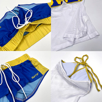 Maillot de bain bikini sexy personnalisé pour femme, haut de bikini à col imprimé lettres contrastées et short à cordon de serrage