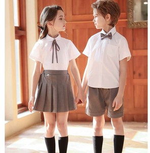 En stock adorable ensemble de chorale pour enfants chemise jupe plissée/<span class=keywords><strong>short</strong></span> tenue d'uniforme scolaire pour garçons et filles - Product Image 4