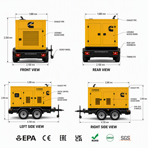 Groupe électrogène diesel silencieux Cummins 30/50/100/150/200 kW avec ATS et télécommande pour usine, mine, école et hôpital - Product Image 1