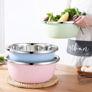 Juego de Recipientes de Acero Inoxidable Xinrong de 3 Piezas, Coloridos, Gruesos y Profundos, para Uso Doméstico en la Cocina - Product Image 1