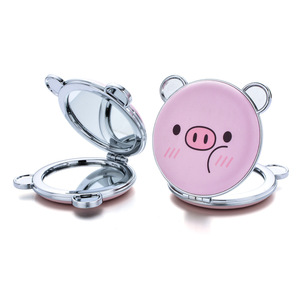 Specchio Portatile Rotondo a Forma di Maialino Carino con Logo Personalizzato Vendita Calda - Product Image 3