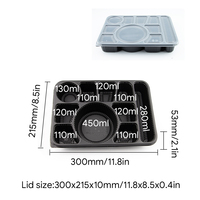 Cajas de Plástico PP Desechables Personalizadas al por Mayor de Calidad Superior, con 10 Compartimentos, Grosor <1mm, para Comida para Llevar