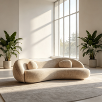 Canapé Courbé de Luxe, Design Moderne et Créatif, Canapé Artistique Haut de Gamme de Forme Irrégulière pour Villa, Manoir et Mobilier de Projet