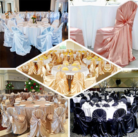 Chaises de banquet pliantes en satin blanc et noir en gros, housses à volants à nouer soi-même, housses en plastique, sièges, mariages, événements, décoration