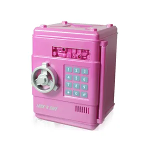 自动滚动儿童电子存钱罐保险箱新奇儿童家庭密码自动取款机玩具保险箱