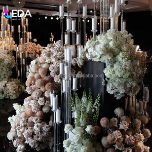 Candelabro de Cristal LEDA para Bodas, Candelabro de Cristal con Tubo de Vidrio para Centro de Mesa de Boda y Día de San Valentín - Product Image 6