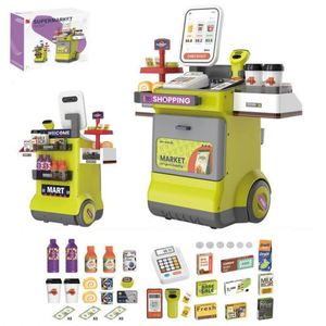 Toysrunner Juego de Juguetes de Plástico para Simular un Puesto de Mercado, Mini Caja Registradora para Niños, Escáner, Carrito de Compras de Supermercado, Educativo CN - Product Image 2