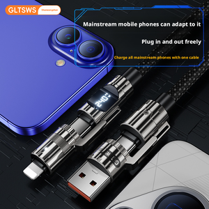 <span class=keywords><strong>Cable</strong></span> de Datos de 240W 4 en 1 con Pantalla LED Inteligente, <span class=keywords><strong>Cable</strong></span> de Carga Rápida con Tejido de Nailon de 1.5M - Product Image 5