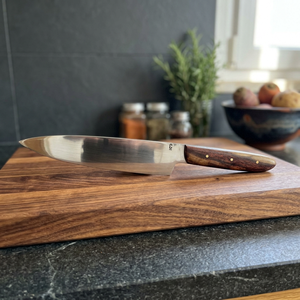 Cuchillo de cocina de acero de Damasco con mango de madera, hoja dentada, punta caída personalizable ODM, grosor de 0.6 mm, grado DIY, individual - Product Image 2