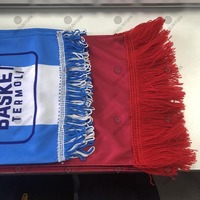 Hochwertiger Doppelseitiger Polyester-Nackenventilator Fußball Maßgefertigter Blauer Schal und Mütze Individueller Fußball-Schal