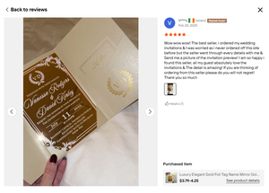 การ์ดเชิญงานแต่ง<span class=keywords><strong>ง</strong></span>านอะคริลิคแบบพับสามตอน หรูหรา สง่า<span class=keywords><strong>ง</strong></span>าม สลักเลเซอร์ลายทอ<span class=keywords><strong>ง</strong></span> พร้อมการ์ดตอบรับ QR Code และสายคาด - Product Image 2